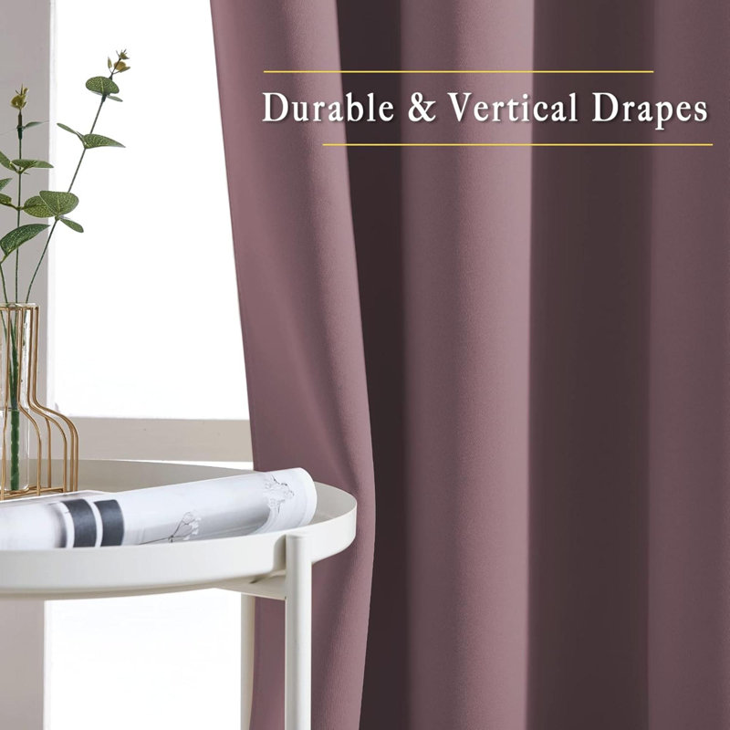 Blackout Curtain Pair, 52" W x 84" L, Dry Rose