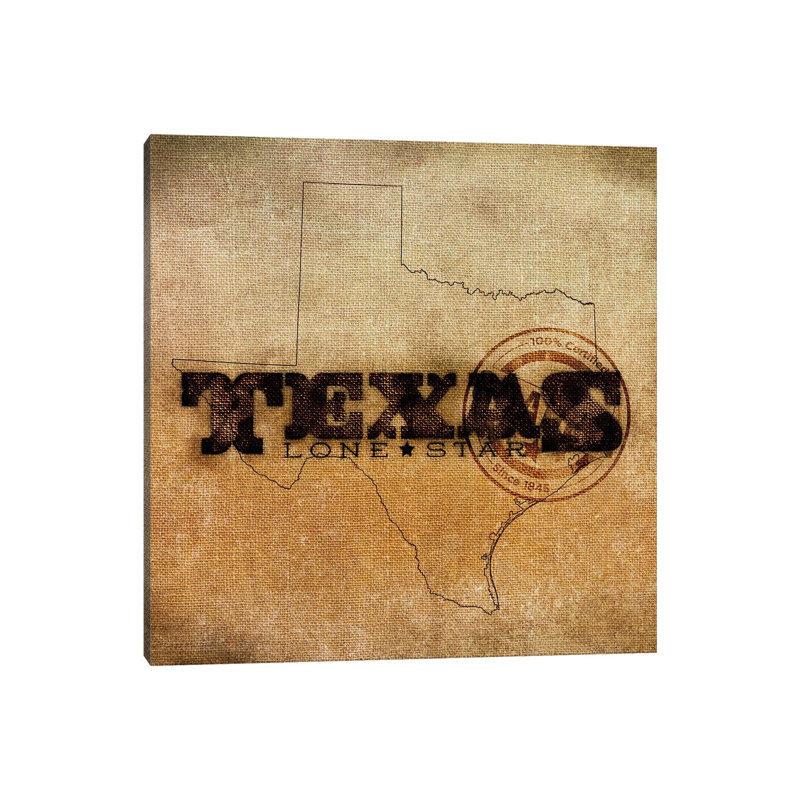 Texas Lone Star by SD Graphics Studio - Wrapped Canvas Gallery-Wrapped Canvas Giclée, 45.72 cm H x 45.72 cm W x 3.175 cm D