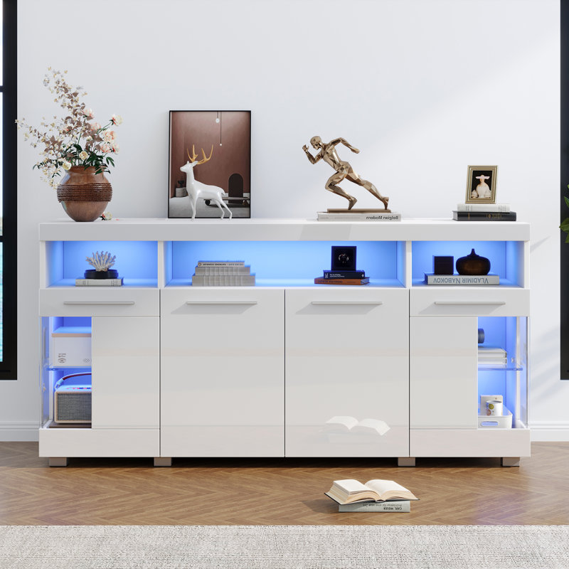Heron 140cm Wide Accent Sideboard, White