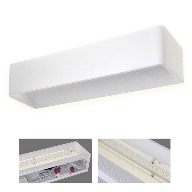 Hudson LED Flush Mounted Sconce, 8cm H x 36.5cm W x 10cm D