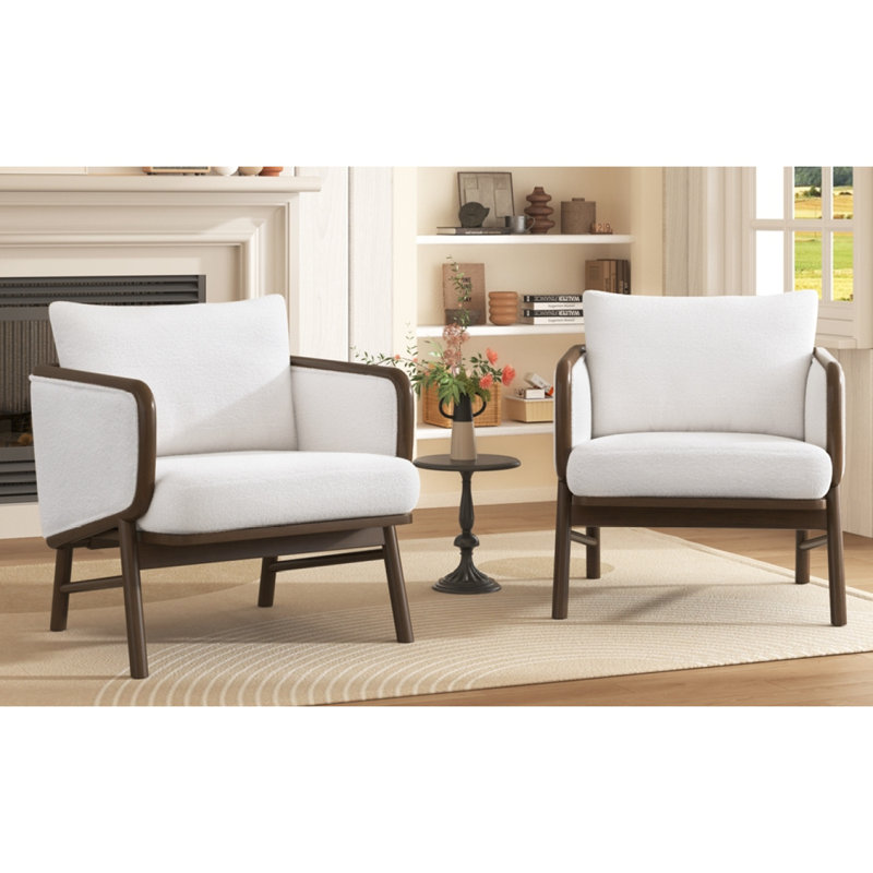 Ensemble de 2 chaises d'appoint rembourrées avec structure en bois massif U-Can Sherpa