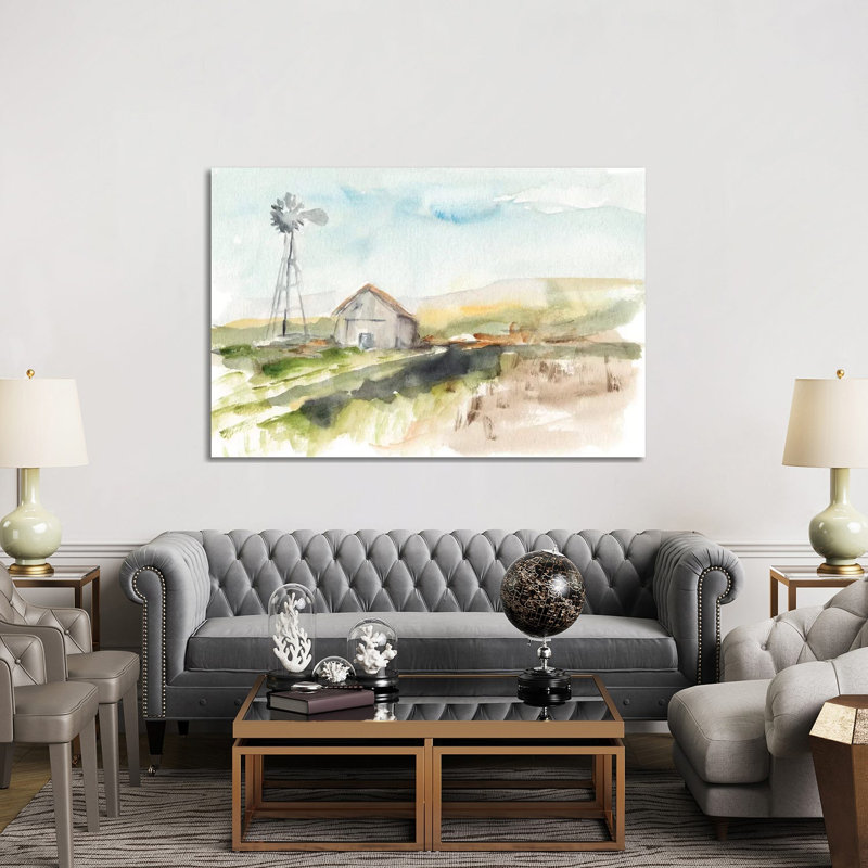 « Rural plein air II » par Ethan Harper, reproduction d’art, Toile tendue, H 40 po x l 60 po x 1,5 po, Pas de tapis
