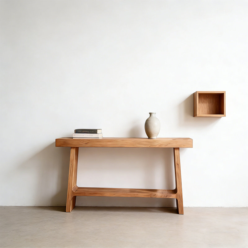 Console rétro en bois massif multifonctionnel, 29,53 po H x 39,37 po L x 13,78 po P, Bois naturel