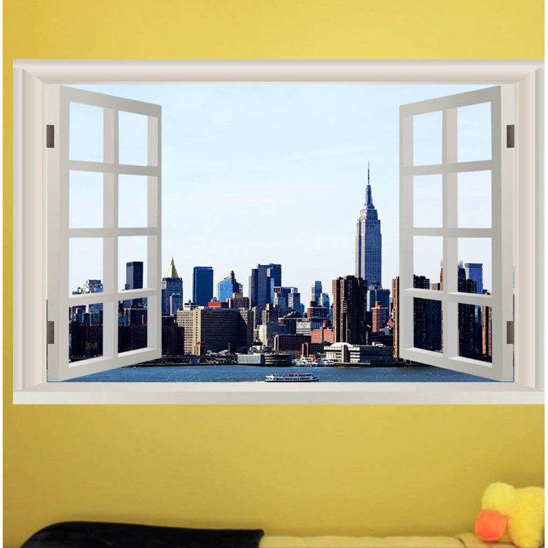 Décalcomanie murale horizon new york city manhattan, H 36 po x l 54 po