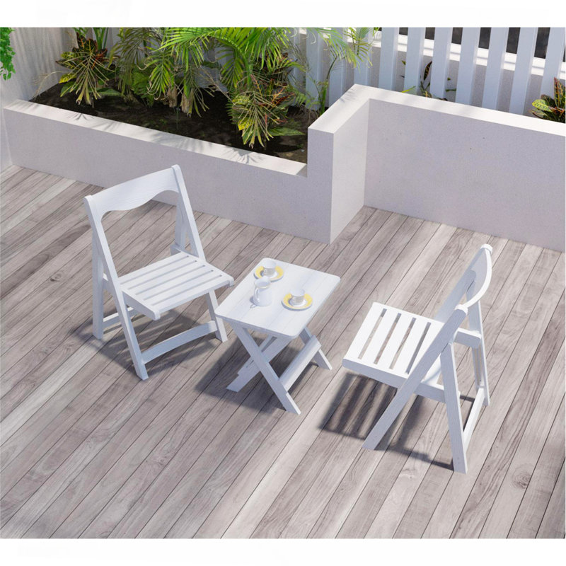 Ensemble de petites tables et chaises pliables avec 2 chaises et table rectangulaire blanc, Blanc