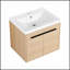 Meuble-lavabo de 24 po en chêne durable avec lavabo de comptoir en résine et deux portes, parfait pour les environnements humides-48671104