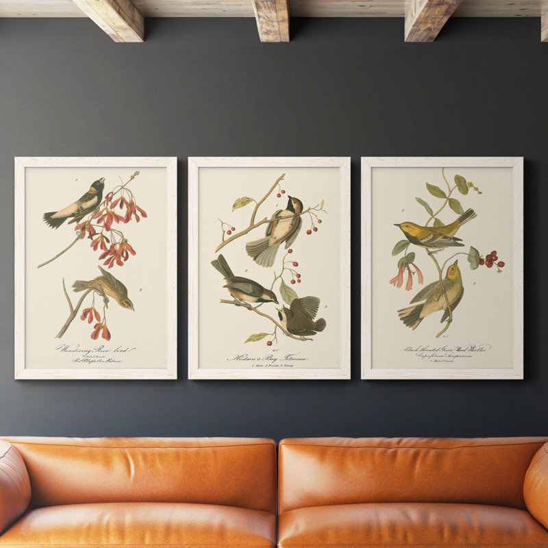Oiseau de riz Wandering, reproduction d'art sur toile, H 43,5 po x l 31,5 po x P 1 po, Blanc