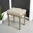 Upholstered Vanity Stool With Tufted Fabric And Rustic Wood Legs, Versatile Makeup Bench For Home