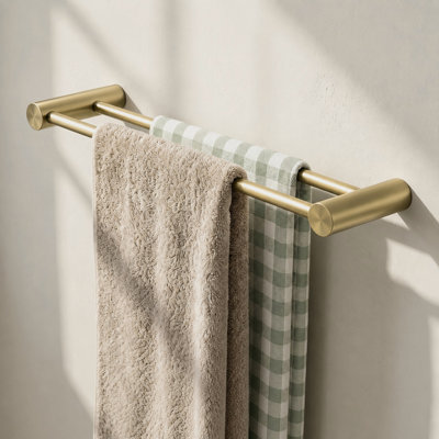Linea 22.8" Wall mounted Towel bar in Brushed Gold