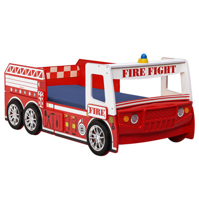 Zoomie Kids Hero Fire Truck Twin Bed for Kids