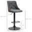 Ensemble de 2 tabourets de bar réglables à hauteur de comptoir, pivotant avec repose-pieds et dossier capitonné, chaises en tissu de lin