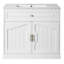 Meuble-lavabo de luxe 36 po avec lavabo en céramique, armoire avec 2 grandes portes à fermeture douce, armoire de rangement en bois massif-342003410