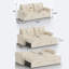 Canapé-lit convertible 70,9 po de style moderne, lit escamotable 3-en-1 avec coussins capitonnés Biscuit et accoudoirs rembourrés pour les petits espaces-476223076
