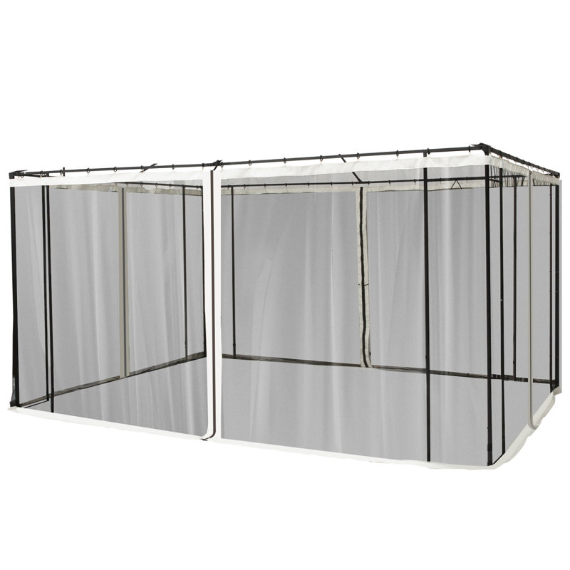 Filet de remplacement universel en mailles 10 'x 12' pour abris de jardin et tentes à auvent avec fermetures à glissière (paroi latérale seulement)