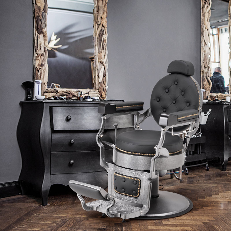 Fauteuil de salon pivotant Delano, Cuir gris assorti, Gris