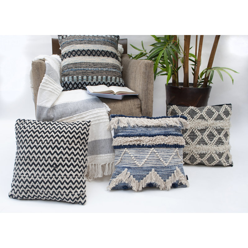 Montego Fringed Cotton Pillow Cover