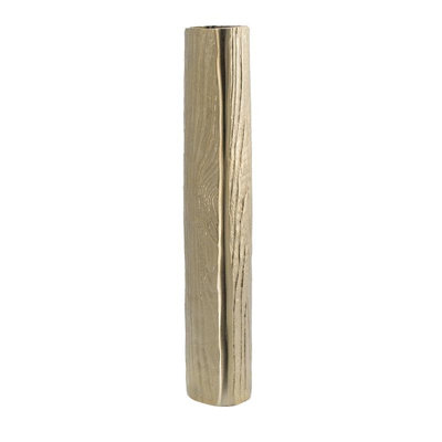 15" Gold Oval Aluminum Table Vase