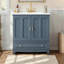 Meuble-lavabo de 30 po avec lavabo en céramique, meuble-lavabo à cadre en bois massif avec tablette réglable, tiroir avec cloison, pieds en bois massif-1156470438