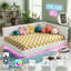European Double (140X200cm) Teddy Fleece Corner Daybed With LED Under-Glow, Upholstered Sofa Bed Frame With USB-C,  Creame & Pink-1934372443