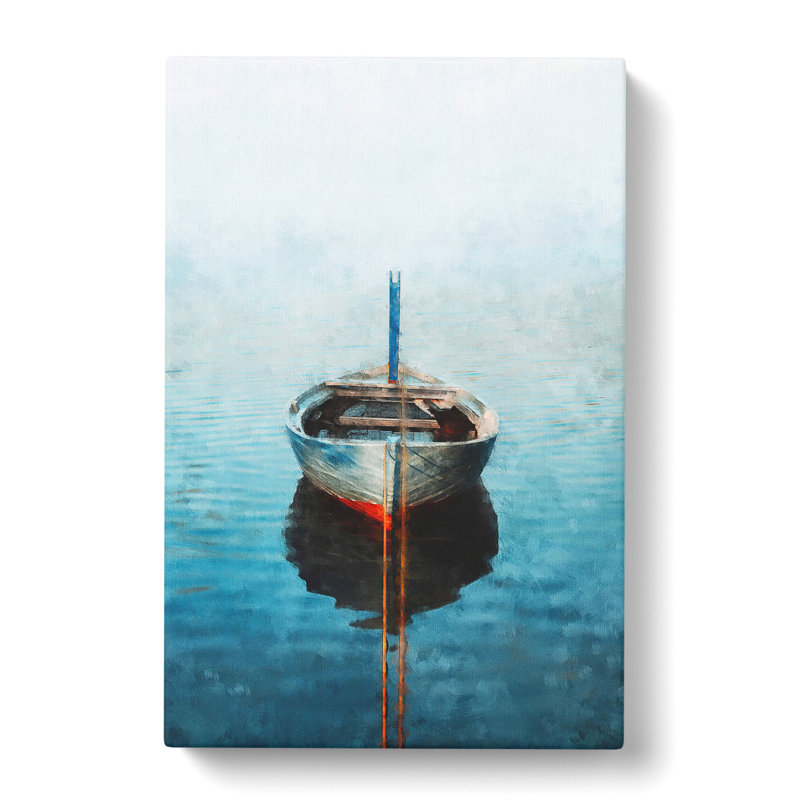 A Tethered Boat - Wrapped Canvas Painting, 91cm H x 60cm W x 3cm D