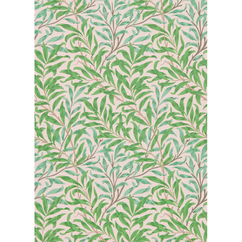 Willow Bough Wallpaper, Pink/Leaf Green