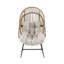 Fauteuil lounge contemporain Cocoon, de couleur naturelle et crème-135744142