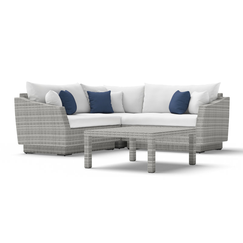 Fionnula 5 - Person Patio Conversation Set with Cushions, Canvas Regatta Sunbrella® Canvas