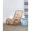 Petit tabouret de jardin Capiz, table d'appoint ronde bleue