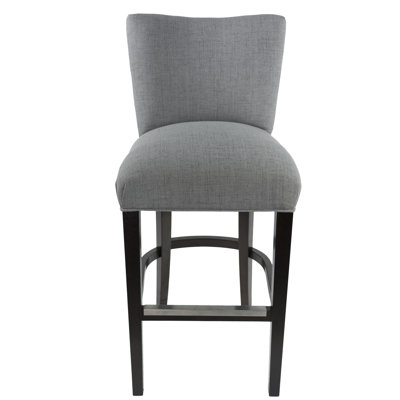 Upholstered Counter Stool with Solid Wood Frame