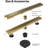 Brushed Gold Shower Drain, 18 Inch Linear Shower Drain With Removable Square Hole Cover Grate