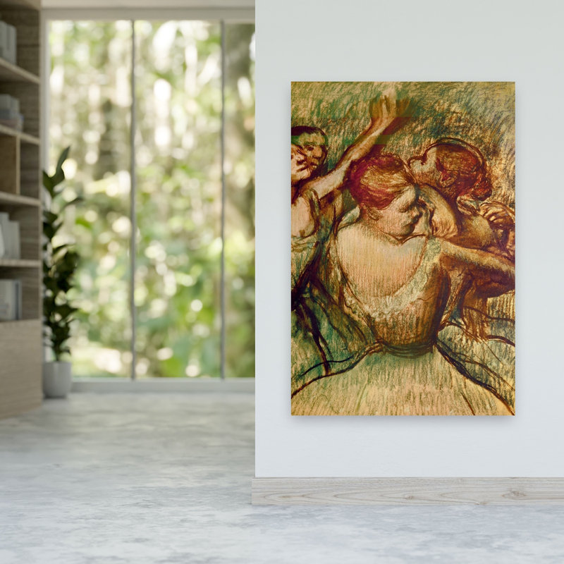 Les Danseuses Vertes - Impressionnisme abstrait contemporain - Estampe murale, H 60 po x l 40 po