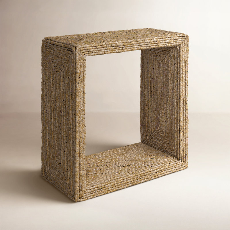 Evana Open Storage Woven End Table