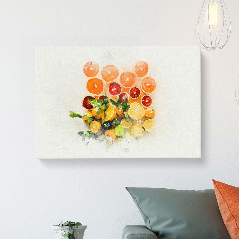 Citrus Fruits in Abstract - Wrapped Canvas, 35cm H x 50cm W x 3cm D