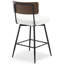 Swivel Upholstered Counter Stool with Metal Frame-1034074929