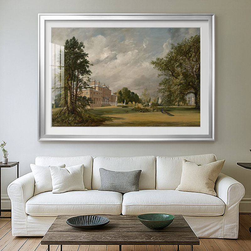Malvern Hall, Warwickshire - John Constable - reproduction encadrée avec passe-partout et verre - 1809, 26,5 x 36,5, Argent