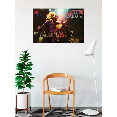  Officially Licensed Led Zeppelin On Stage 24 x 36 Inch Poster - Vintage Style - Poster Paper - Ready to Frame