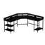Bureau d'étude moderne noir, 71,0 po x 35,4 po x 23,6 po | 100% panneau de particules enduit de mélamine, épaisseur: 0,7 pouce | Design industriel élégant, parfait pour les bureaux à domicile et les espaces d'étude, durable et élégant-261212047