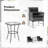 3 Pcs Patio Furniture Set With Cushioned Patio Chairs & Tempered Glass Coffee Table Black