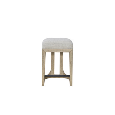 Tabouret de comptoir inspiré du chêne noueux anglais avec des tons chauds et des grains naturels, siège rembourré pour une utilisation confortable, support durable pour repose-pieds en métal, profondeur du produit: 18,05 po, largeur: 25,74 po
