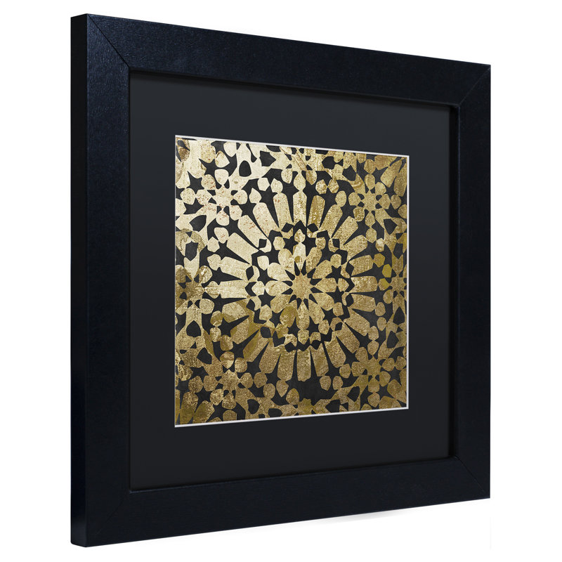 «Jadaya Moroccan Gold III» par Color Bakery, impression encadrée, Noir, H 16 po x l 16 po x P 0,5 po