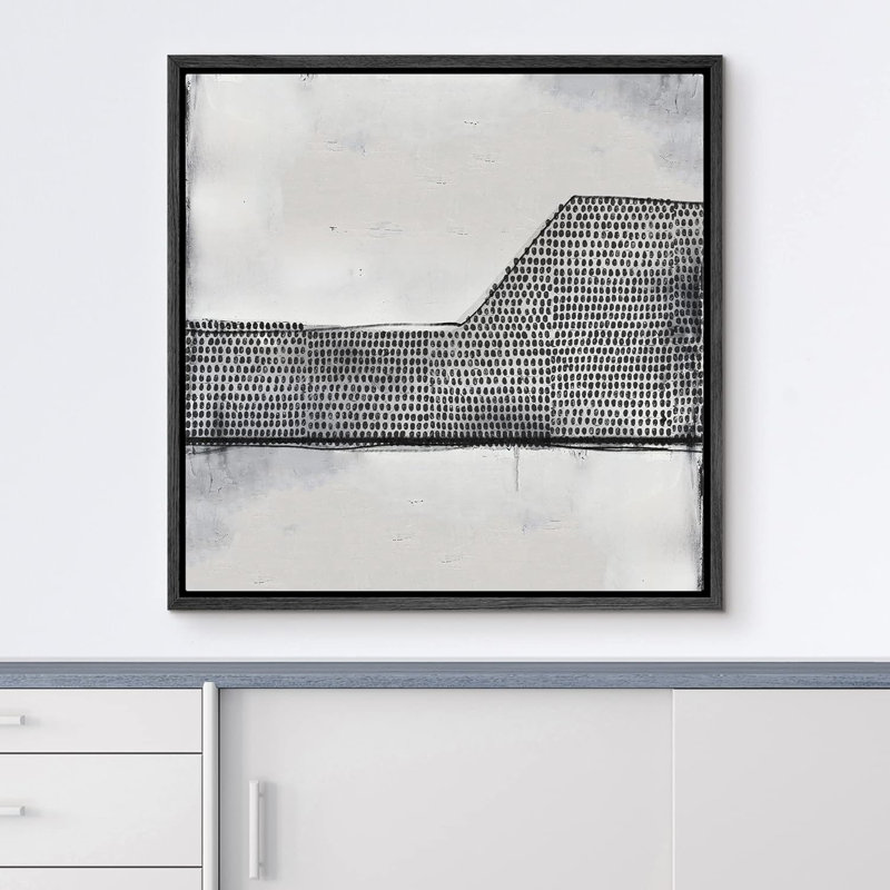 Impression sur toile encadrée sur fond noir et gris, Toile noire, H 16 po x l 16 po
