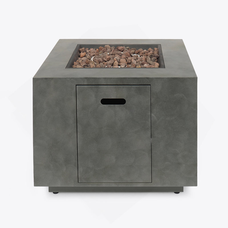 PIED DE FIRE CARRÉ - 50 000 BTU, Gris Pierre