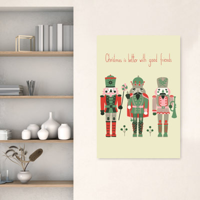 Casse-noisette de Noël, amis rétro, impression d'art rétro