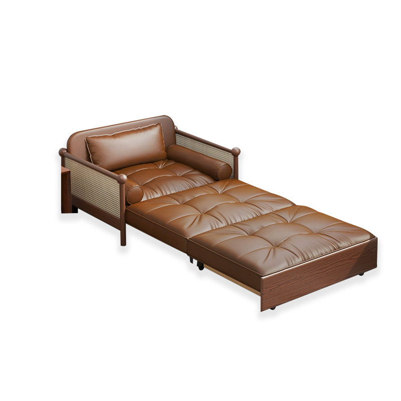 Nouveau fauteuil de loisir multifonctionnel rétro pour une personne de petite taille avec canapé pliant en cuir Le dossier réglable peut être retiré du canapé-lit