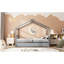 Lit simple gris avec lit gigogne et pieds en pin massif-1996623261