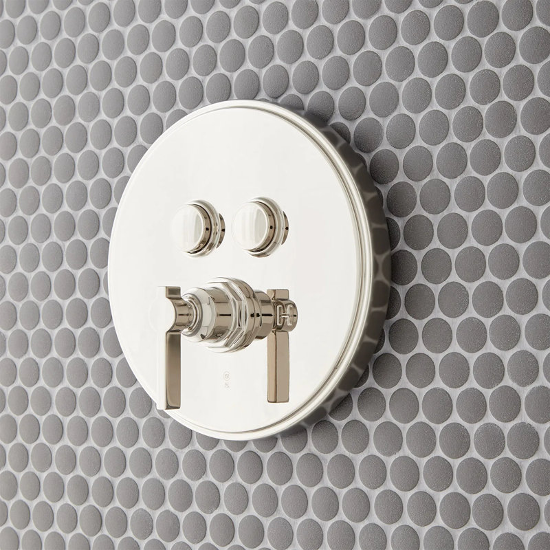 Signature Hardware Greyfield Pressure Balance Shower Trim, Polished Nickel