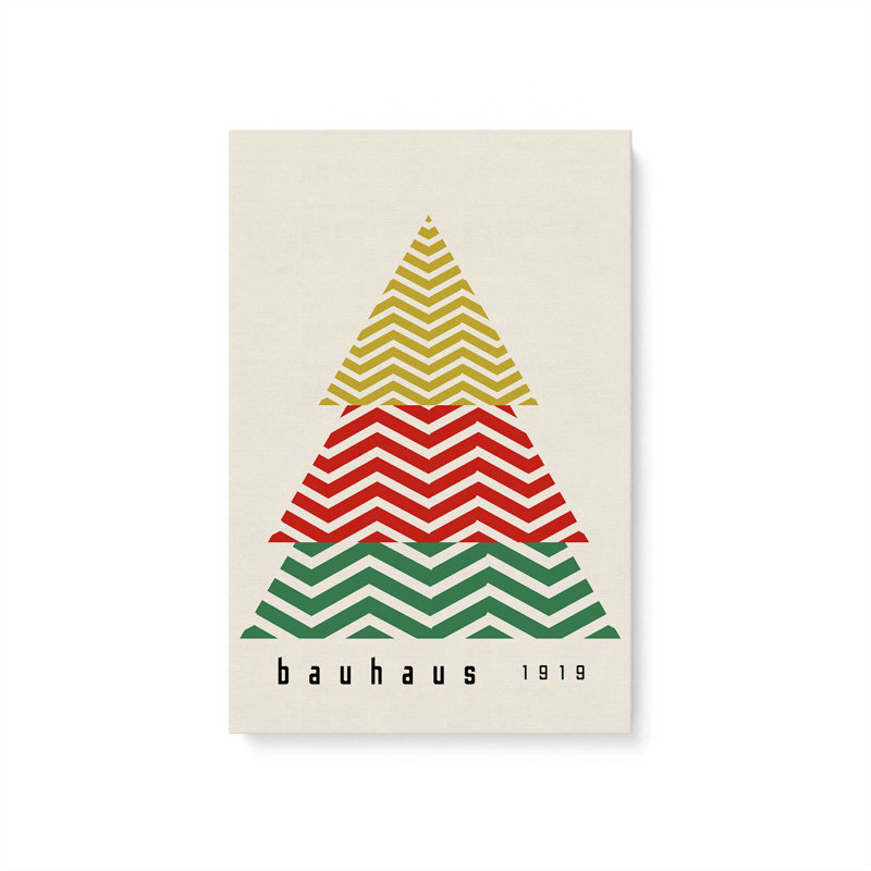 «Bauhaus Christmas Tree», reproduction sur toile, H 18 po x l 12 po, Toile tendue