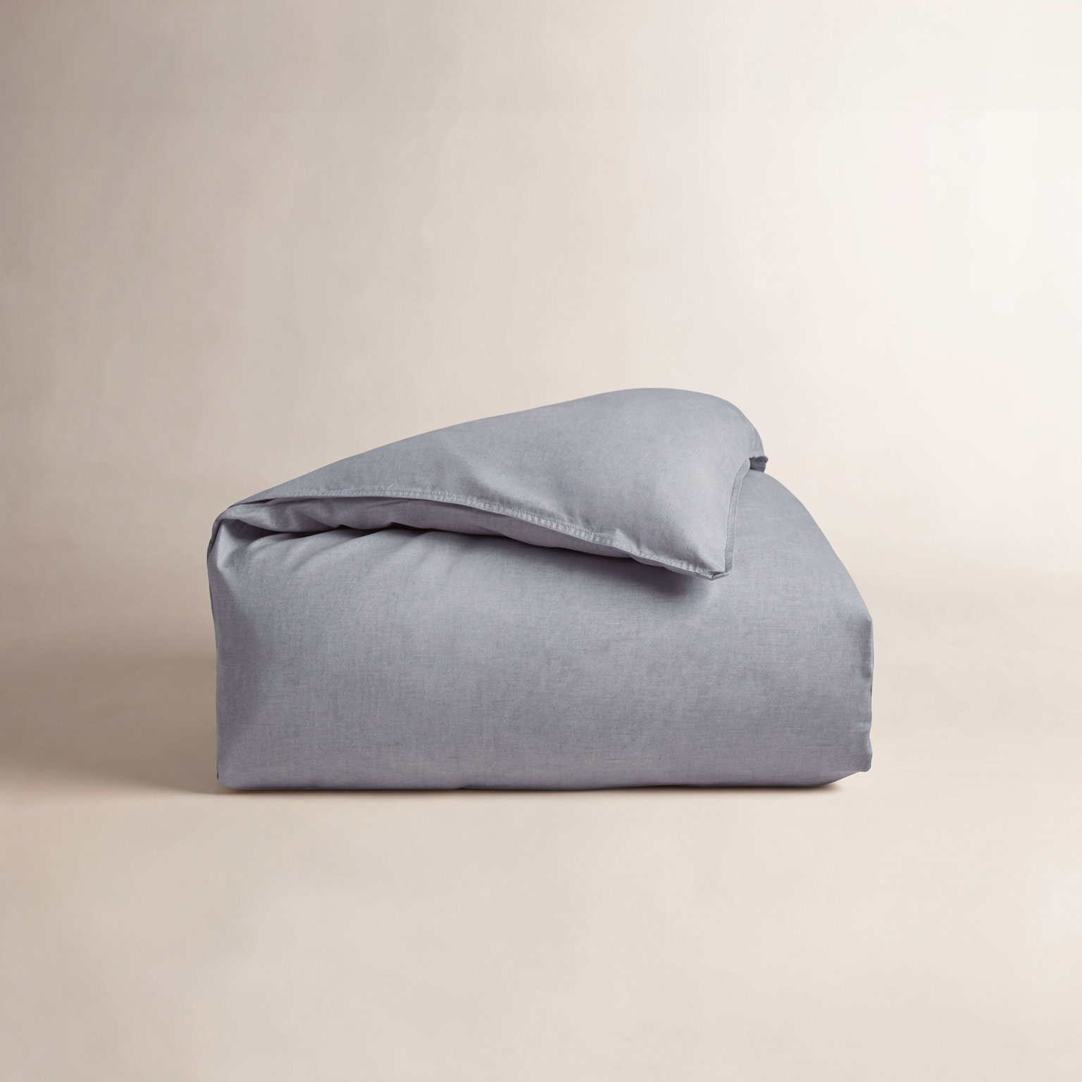 Organic Cotton Percale Duvet Cover, King/Cal King Duvet Cover, Indigo Chambray