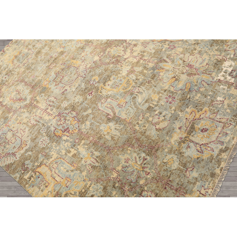 Tapis traditionnel en laine noué à la main Oushak 6 x 8 pi 11 po Kalaty