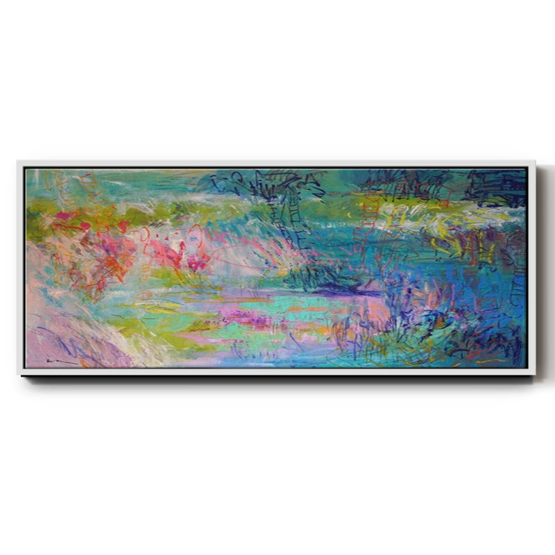 «Floating on a Dream», toile encadrée, H 8 po x l 20 po x P 1,5 po, Blanc